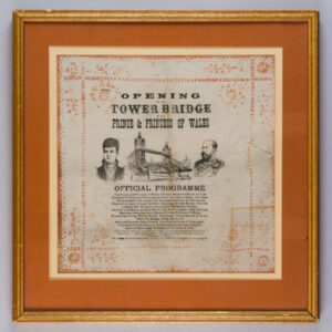 Opening of Tower Bridge by the Prince & Princess of Wales — Official Silk Programme, 1894