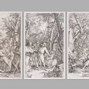 Salvator Rosa — Three Philosophers: Plato, Diogenes & Democritus — Set of Three Etchings, c.1662